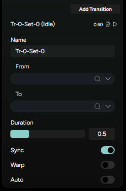Figure 3. Transition options