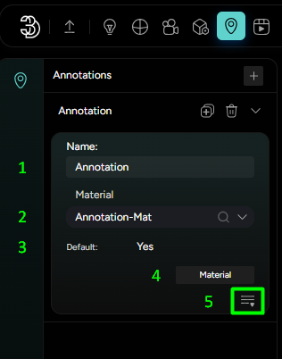 Figure 3. Primary Annotation/Hotspot settings