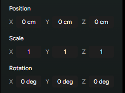 Figure 4. 3D Text transform controls