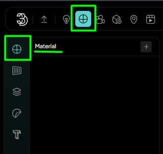 Figure 1. Material tab and settings