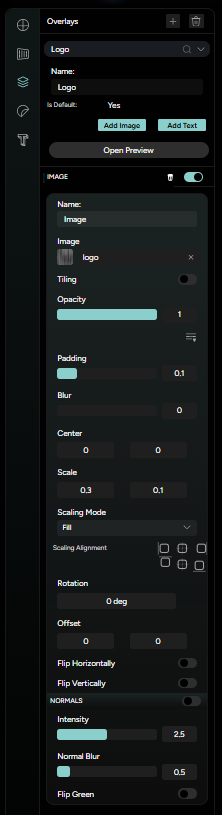 Figure 2. Image overlay settings