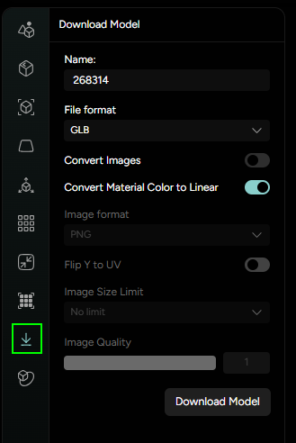 Figure 29. Download Model settings