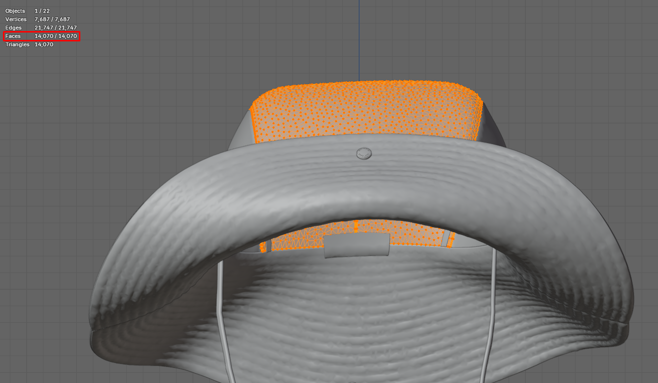 Figure 7. Original topology and polycount